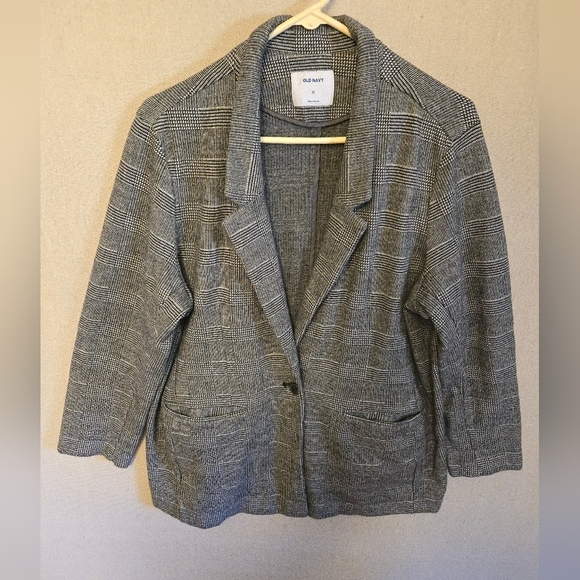 Old Navy Black and White Checkered Blazer - Picture 1 of 5